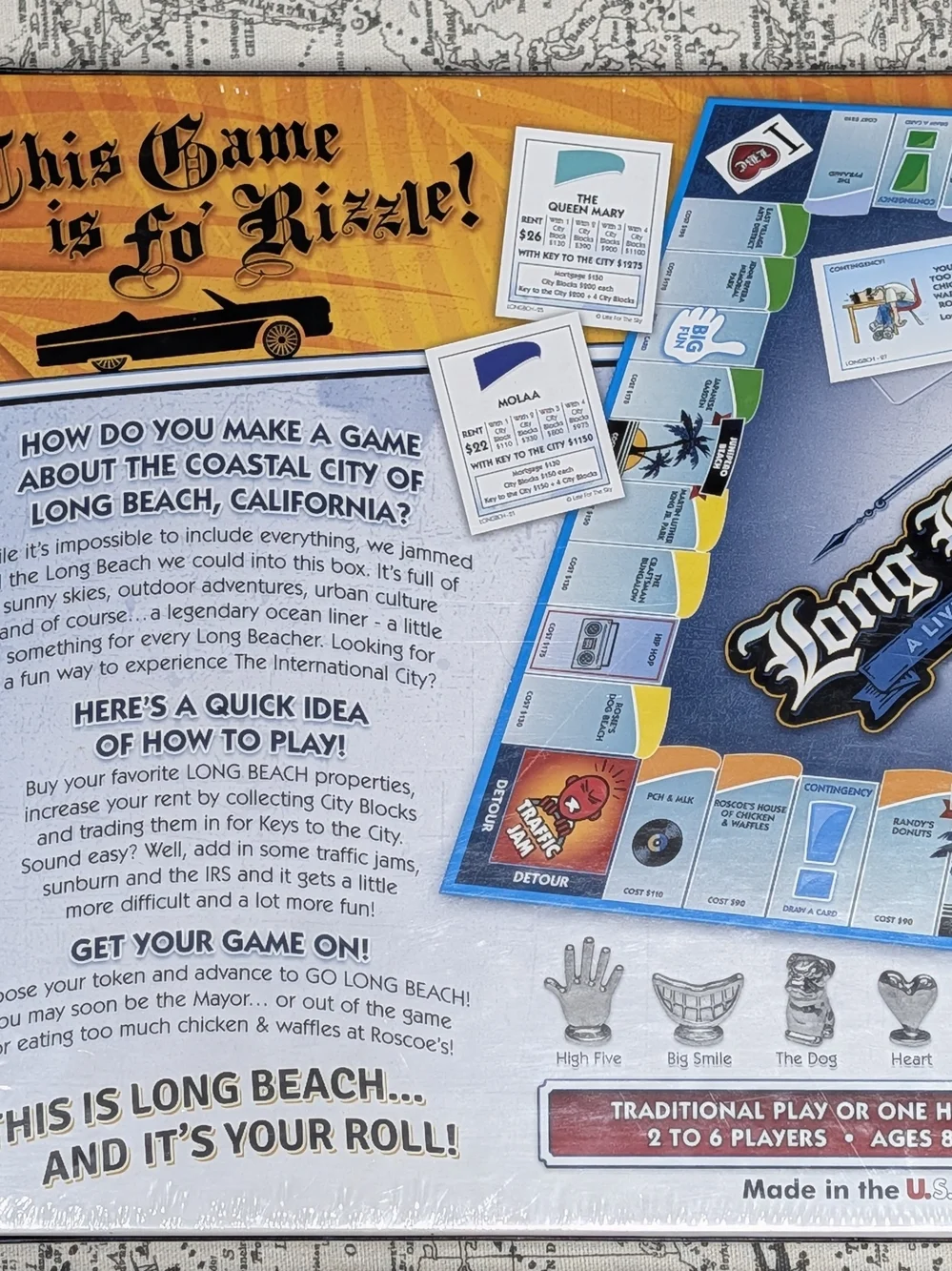 NIB Long Beach-Opoly Board Game Late for the Sky Sealed LBC Monopoly Edition